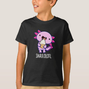 T-shirt Snaxolotl Funny Axolotl Pun Dark BG