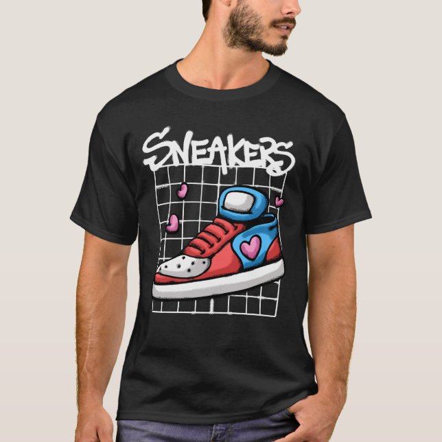 T-shirt Sneakers Design With Hearts streetwear (Devant)