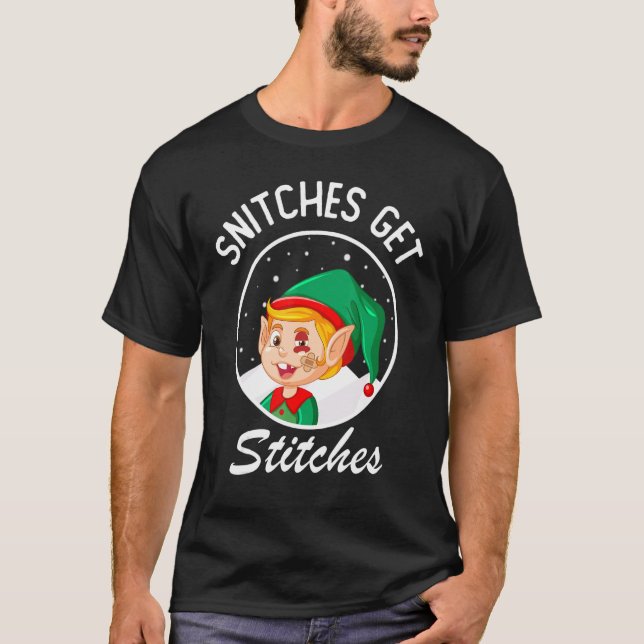 T-shirt Snitches Obtenez Des Coussins Elf Sur L'Étagère En (Devant)