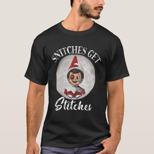 T-shirt Snitches Obtenir Des Points Vilains Noël Drôle (Devant)