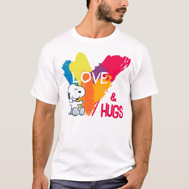 T-shirt Snoopy | Rainbow Love Heart (Devant)