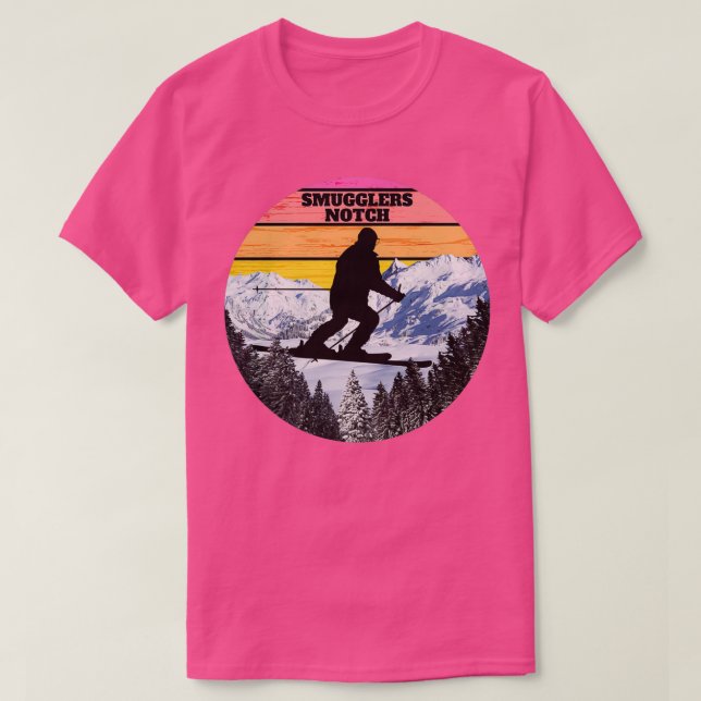 T-shirt Snow Ski Smugglers Notch Skiing Fields Vermont Ame (Design devant)
