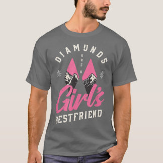 T-shirt Snow Skiing Women's Diamond Girl's Best Friend Win