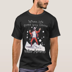 T-shirt Snowballer en costume avec Ammo pour Hiver Fun L