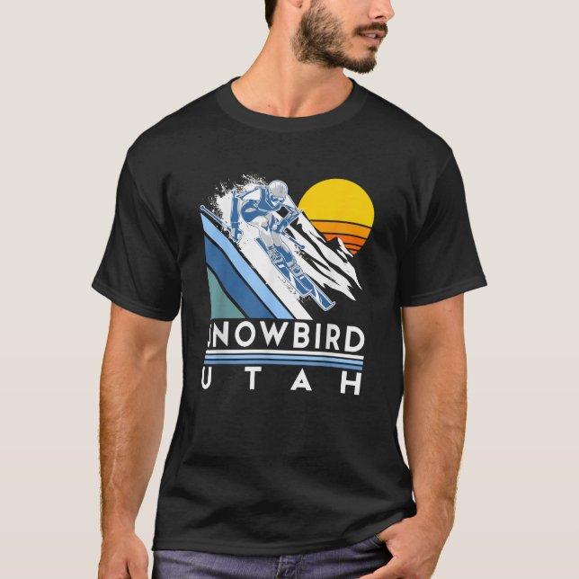 T-shirt Snowbird Utah Retro Ski  (Devant)