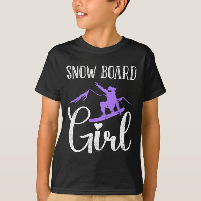 T-shirt Snowboader Snow Board Girl Amusante Fille Snowboar (Devant)