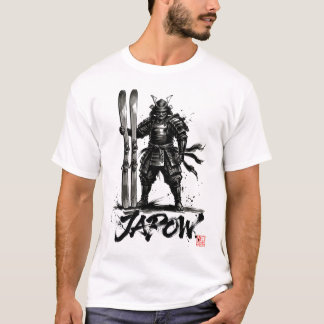 T-shirt Snowboard Brush Art - Standing Samurai Ski
