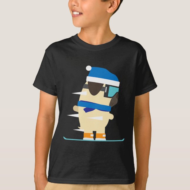 T-shirt Snowboard Carlin Wintersport Idée cadeau (Devant)