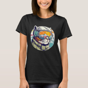 T-shirt Snowboard Cat Cool Snowboard ou Skier Mountai