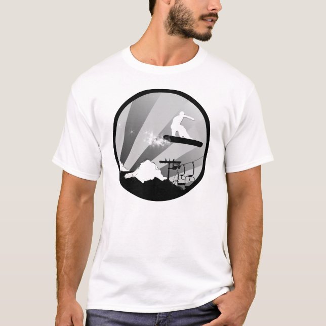 T-shirt snowboard. cercle. (Devant)