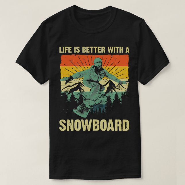 T-shirt Snowboard cool Pour Hommes Femmes Snowboard Ski S (Design devant)