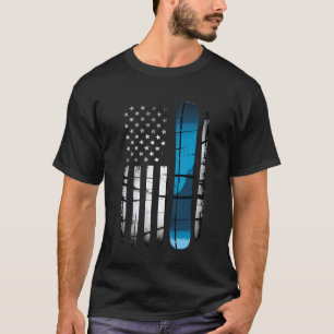 T-shirt Snowboard Drapeau États-Unis Snowboardeur Américai