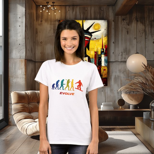 T-shirt Snowboard Evolution Silhouette Jump Design (Créateur téléchargé)