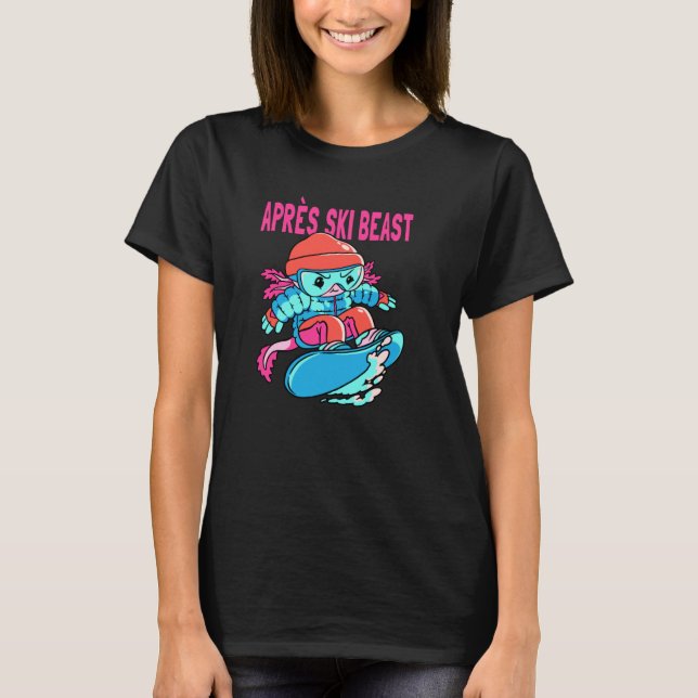 T-shirt Snowboard féminin Axolotl (Devant)
