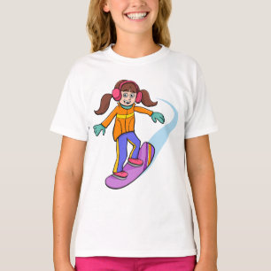 T-shirt Snowboard Girl Snow Fun
