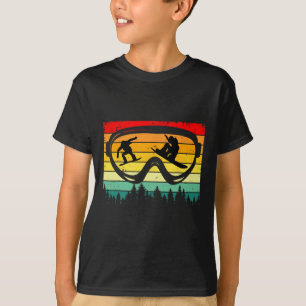 T-shirt Snowboard Goggles Mountain Snowboarding Retro Vaca