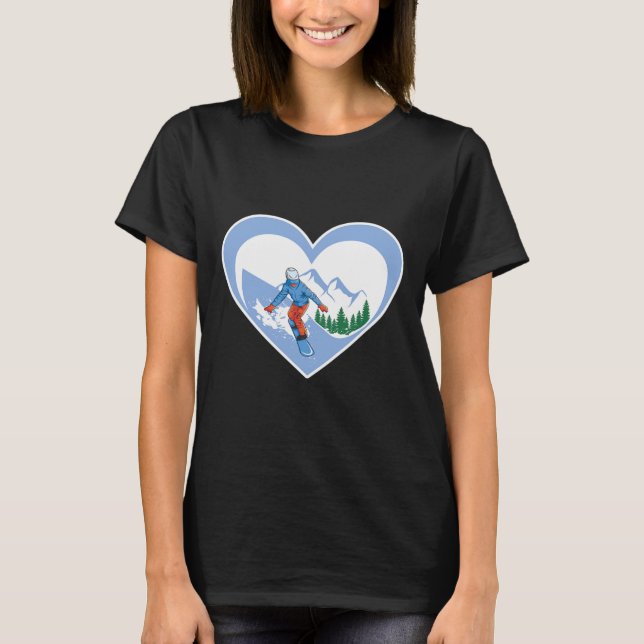 T-shirt Snowboard Heart - Snowboard Love (Devant)