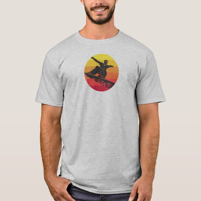 T-shirt Snowboard Jump Retro (Devant)