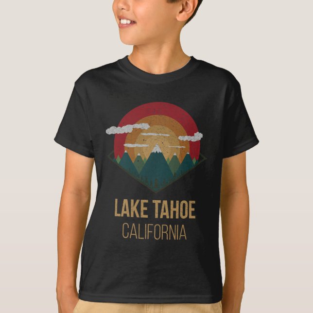 T-shirt Snowboard Lake Tahoe California Winter Mountain Gi (Devant)