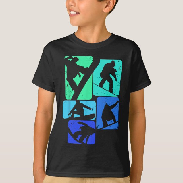 T-shirt Snowboard Pour Snowboardeur Retro Mens Snowboard (Devant)