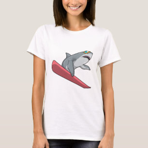T-shirt Snowboard requin