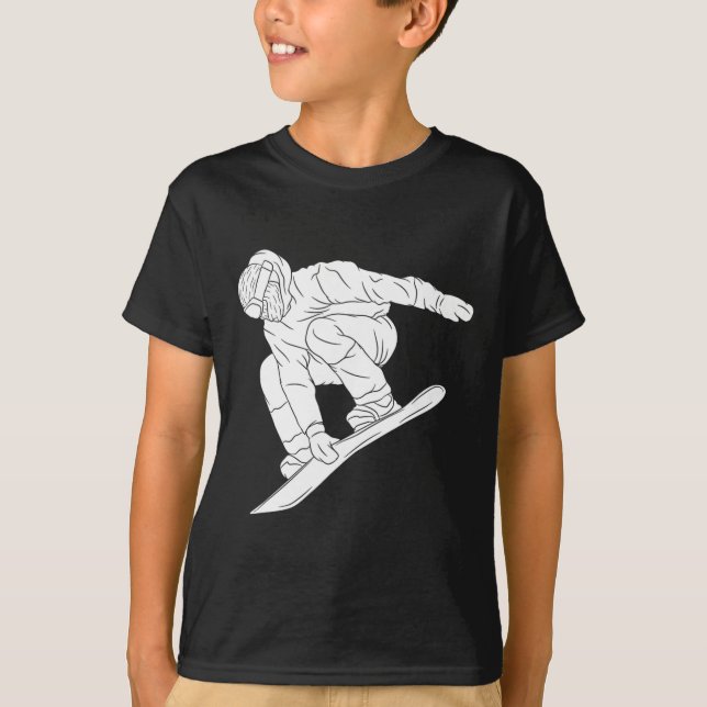 T-shirt Snowboard Snow Mountain Winter Sport Drôle Neige (Devant)