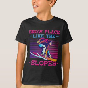 T-shirt Snowboard Snow Place Comme Les Pistes 90s 80s Snow