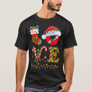 T-shirt Snowboard Xmas Lighting Père Noël Love Snowboard
