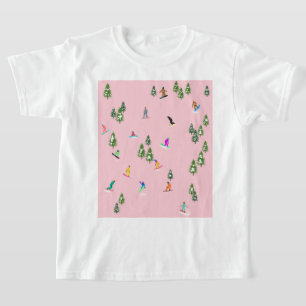 T-shirt Snowboarders rose Illustration du snowboard