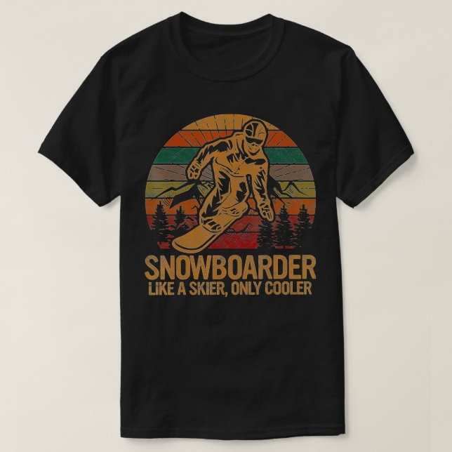 T-shirt Snowboardeur comme un skieur seulement Glacière Sk (Design devant)