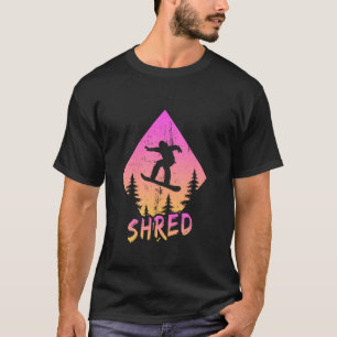 T-shirt Snowboardeur déchiqueté Retrowave Vaporwave Snowbo