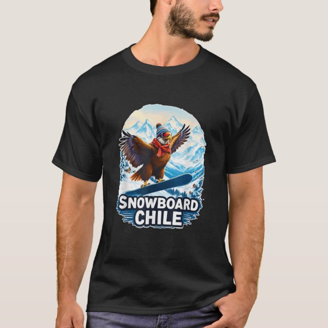 T-shirt Snowboarding Condor in The Mountains of Chile  (Devant)