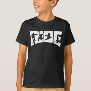 T-shirt Snowboarding de silhouette de surf des neiges de