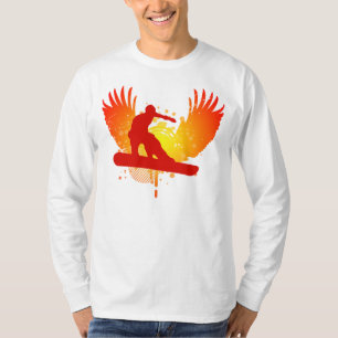 T-shirt snowboarding haut-fi. le coucher du soleil se