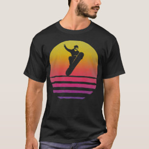 T-shirt Snowboarding Retro Vintage Sunset Old School Funny
