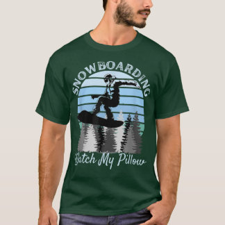 T-shirt Snowboarding Watch My Pillow Cool Vintage Blue Sun
