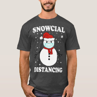 T-shirt Snowcial Distances Noël Drôle social