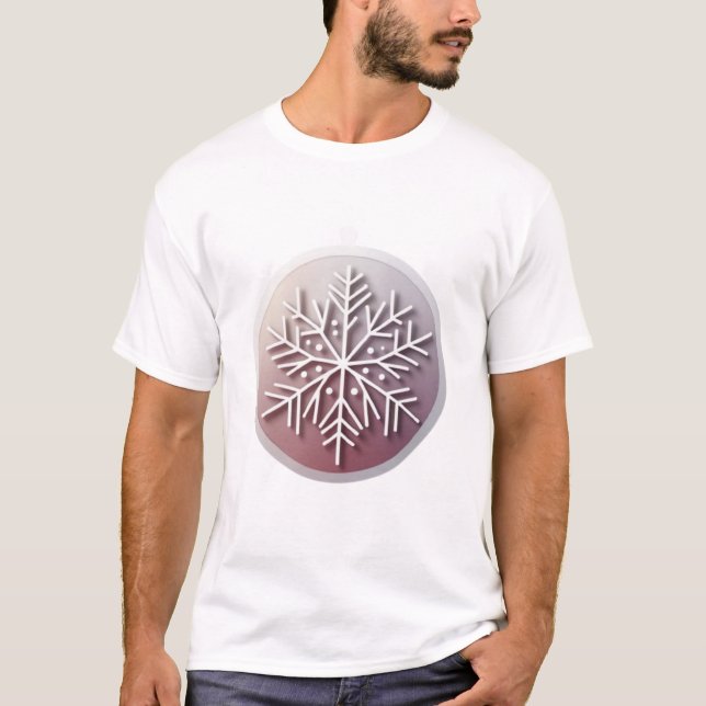 T-shirt Snowflake Ornament Icon – Winter Holiday Design  (Devant)