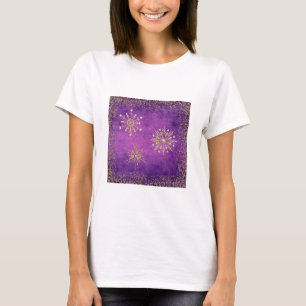 T-shirt Snowflakes de Noël Purple & Gold Parties scintill