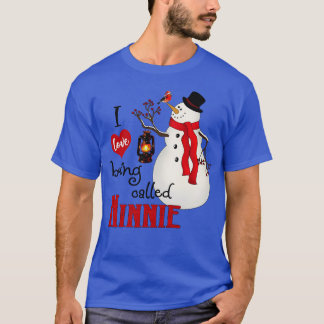 T-shirt Snowflakes vintage Snowman J'Aime Être Appelé Nin