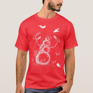 T-shirt Snowman avec oiseaux 1