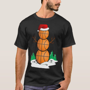 T-shirt Snowman Basketball Ball Santa Hat Noël Pyjama