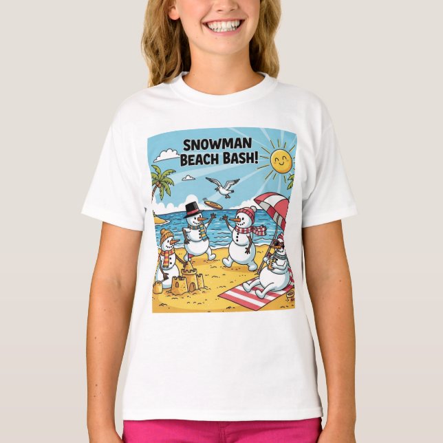 T-shirt Snowman Beach Bash (Devant)