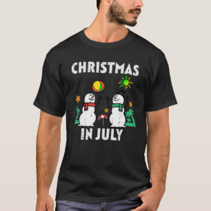 T-shirt Snowman Beach Noël En Juillet Noël Été Hommes Deux