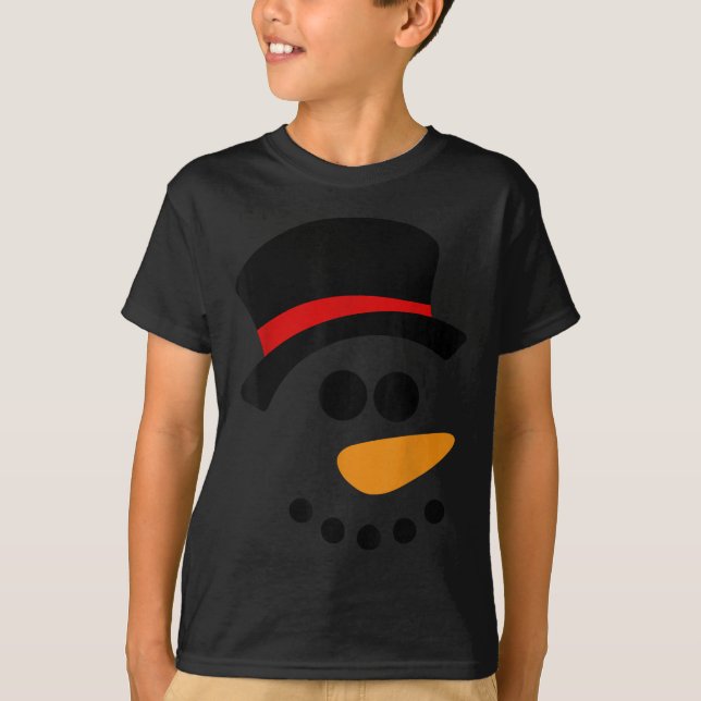 T-shirt Snowman Christmas Character Face  (Devant)