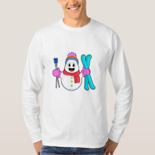 T-shirt Snowman comme skieur avec ski