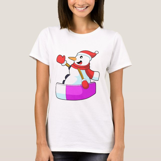 T-shirt Snowman comme Snowboardeur avec Sonowboard.PNG (Devant)