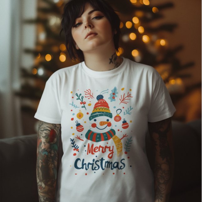 T-shirt Snowman de Noël - Festive Joyeux Noël Snowma (Créateur téléchargé)