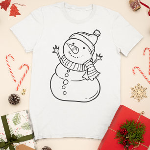 T-shirt Snowman de Noël minimaliste
