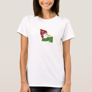 T-shirt Snowman en Casquette rouge et écaille verte